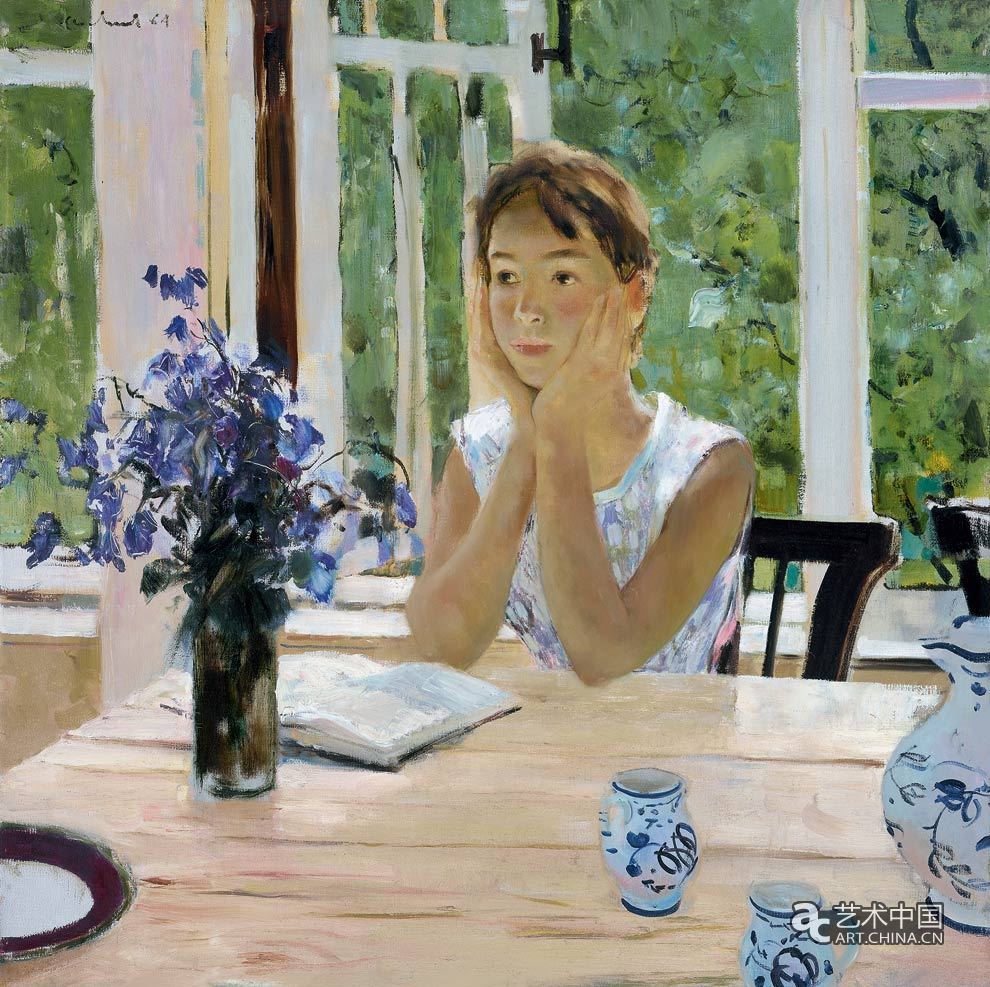  梅利尼科夫-《小薇拉》-布面油画-100×100cm-1964年