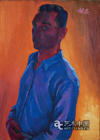 奥朗奇的自画像、维尔纳•贝格、1936、布面油画、89x63cm