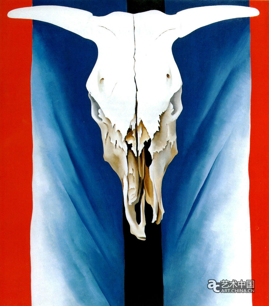 奥姬芙 作品 cow's skull red white and blue